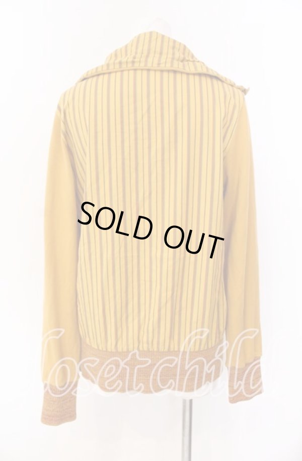 画像4: ヴィヴィアンウエストウッド 中古 / ストライプ切リ替エジップアップトップス  マスタード  O-25-09-21-011-to-IG-OS (4)