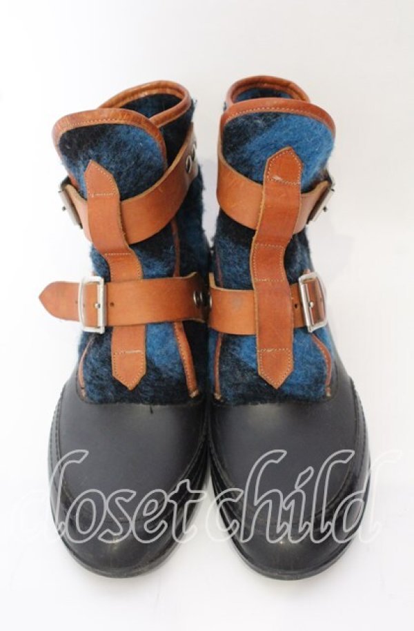 画像2: ヴィヴィアンウエストウッド 中古 / ボンテージブーツ 40（25cm） ブラックｘブラウンｘブルー  O-25-09-21-118-sh-YM-ZH (2)