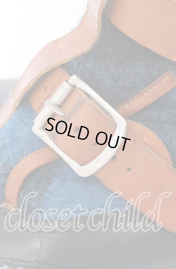 画像4: ヴィヴィアンウエストウッド 中古 / ボンテージブーツ 40（25cm） ブラックｘブラウンｘブルー  O-25-09-21-118-sh-YM-ZH (4)