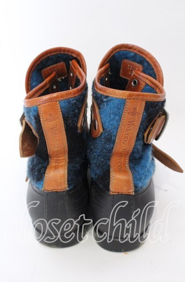 画像5: ヴィヴィアンウエストウッド 中古 / ボンテージブーツ 40（25cm） ブラックｘブラウンｘブルー  O-25-09-21-118-sh-YM-ZH (5)