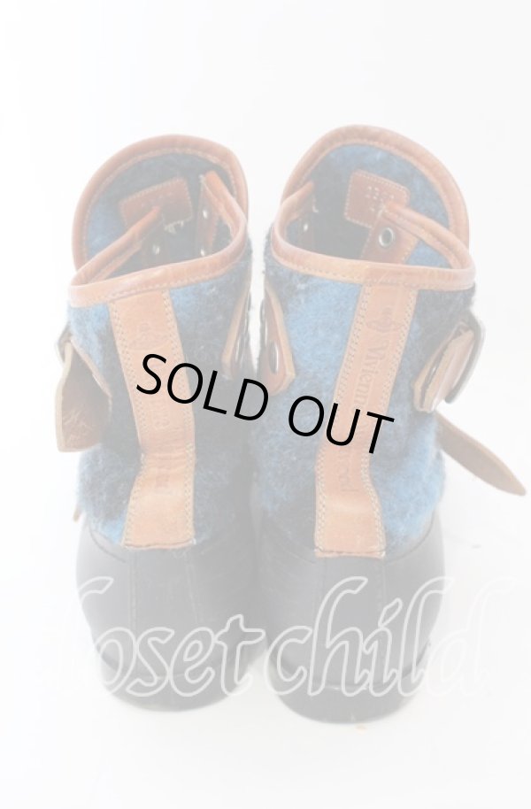 画像5: ヴィヴィアンウエストウッド 中古 / ボンテージブーツ 40（25cm） ブラックｘブラウンｘブルー  O-25-09-21-118-sh-YM-ZH (5)