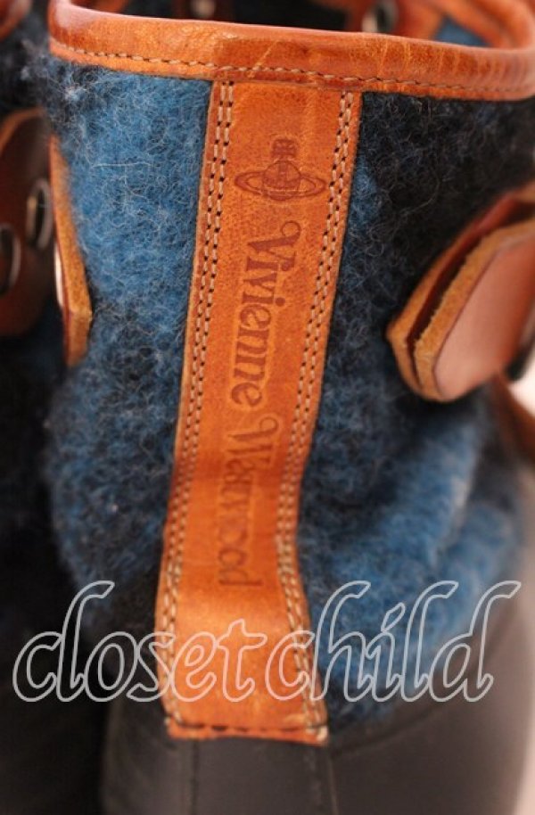 画像6: ヴィヴィアンウエストウッド 中古 / ボンテージブーツ 40（25cm） ブラックｘブラウンｘブルー  O-25-09-21-118-sh-YM-ZH (6)