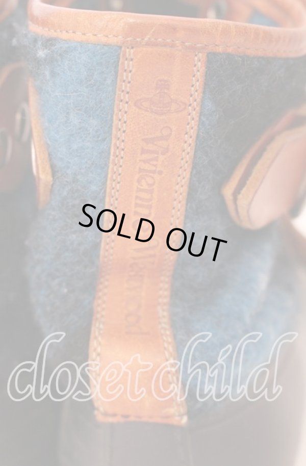 画像6: ヴィヴィアンウエストウッド 中古 / ボンテージブーツ 40（25cm） ブラックｘブラウンｘブルー  O-25-09-21-118-sh-YM-ZH (6)