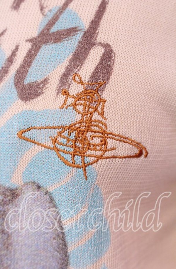 画像3: ヴィヴィアンウエストウッド 中古 / CAT プリント半袖ニット UNISEX/S ベージュ  O-25-09-21-012-sk-YM-OS (3)