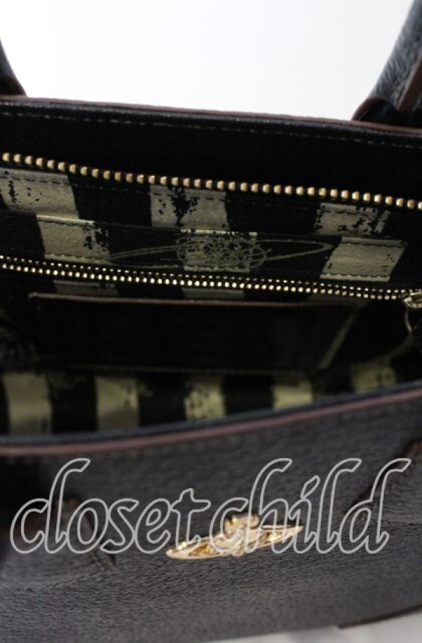 画像6: ヴィヴィアンウエストウッド 中古 / EXECUTIVE2トートバッグ  ブラック（ブラウン）  O-25-09-21-123-ba-YM-OS (6)