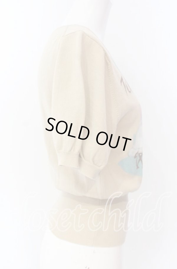 画像4: ヴィヴィアンウエストウッド 中古 / CAT プリント半袖ニット UNISEX/S ベージュ  O-25-09-21-012-sk-YM-OS (4)