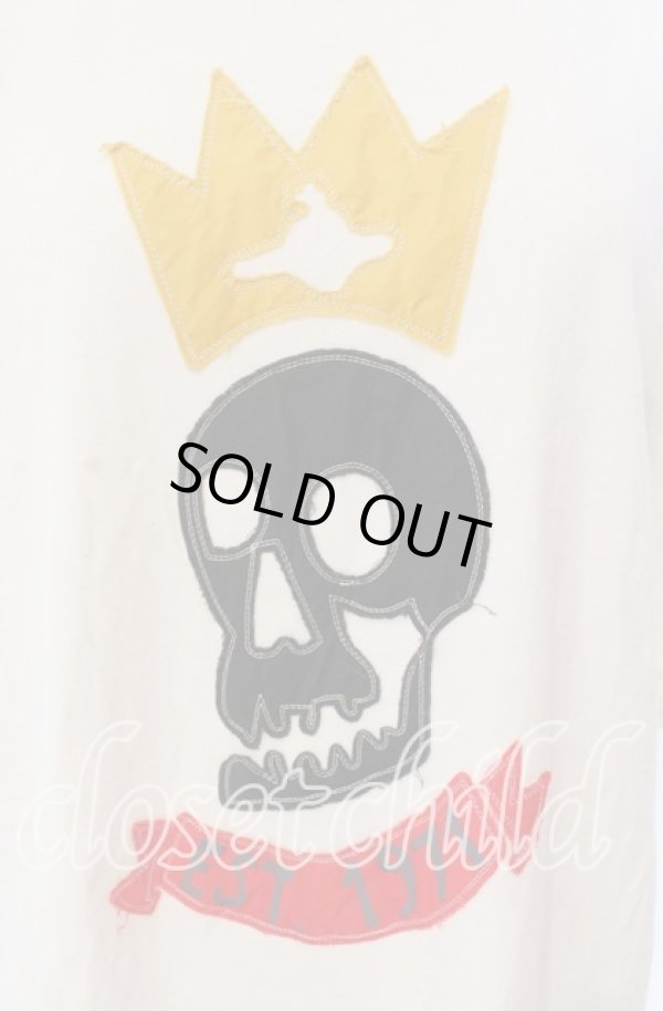 画像2: ヴィヴィアンウエストウッド 中古 / 14/1BD天竺SKULL PATCHオーバーサイズTシャツ 00 アイボリー  O-25-09-21-013-ts-YM-ZH (2)