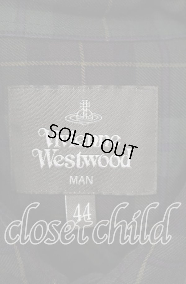 画像5: ヴィヴィアンウエストウッド MAN 中古 / チェックカジュアルシャツ 44 グリーン  O-25-09-28-002-bl-YM-ZH (5)