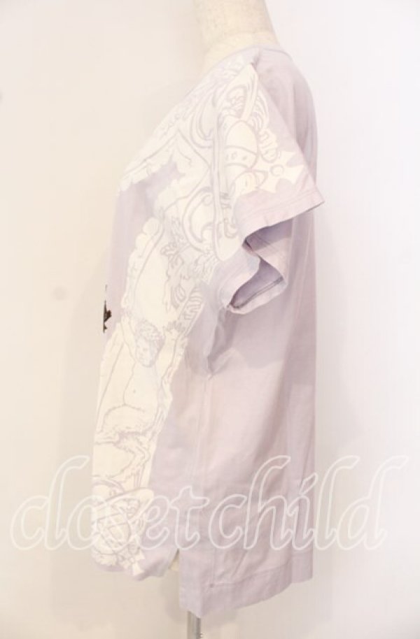 画像3: ヴィヴィアンウエストウッド 中古 / サティアフレームフラワーTシャツ M ラベンダー  O-25-09-28-020-ts-YM-ZH (3)