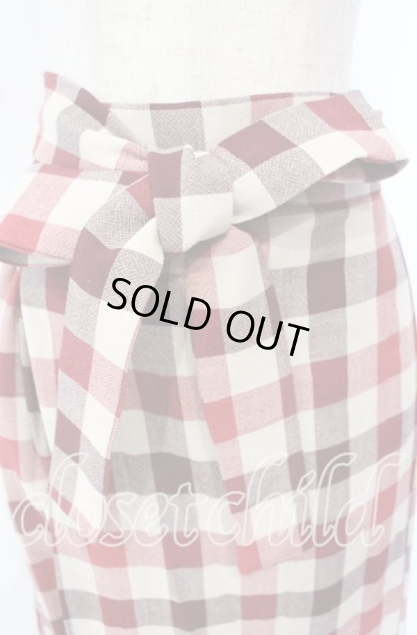 画像2: ANGLOMANIA 中古 / Blanket スカート 40 レッドｘベージュ  O-25-09-28-025-sk-YM-OS (2)