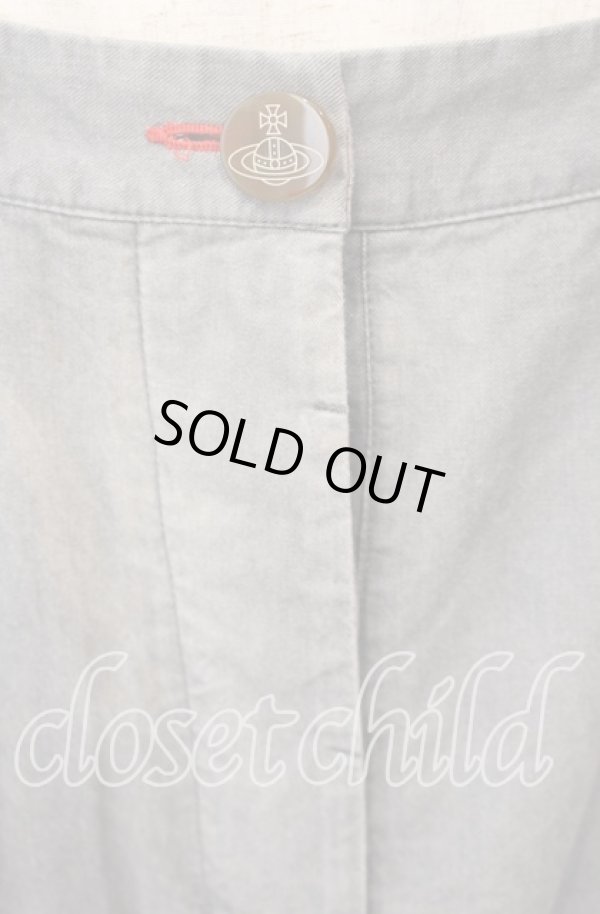 画像2: ヴィヴィアンウエストウッド 中古 / クロップドタックパンツ 1 グレー  O-25-09-28-027-pa-YM-OS (2)