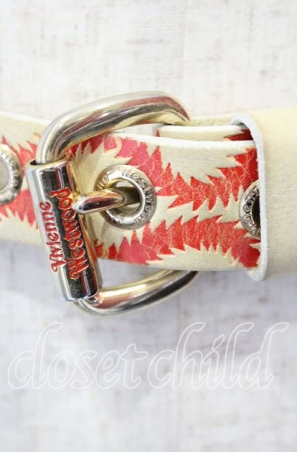 画像2: ヴィヴィアンウエストウッド 中古 / スクイグルベルト  アイボリー（イエロー）ｘレッド  O-25-09-28-034-gd-YM-OS (2)