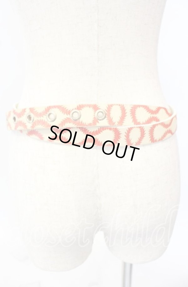 画像4: ヴィヴィアンウエストウッド 中古 / スクイグルベルト  アイボリー（イエロー）ｘレッド  O-25-09-28-034-gd-YM-OS (4)