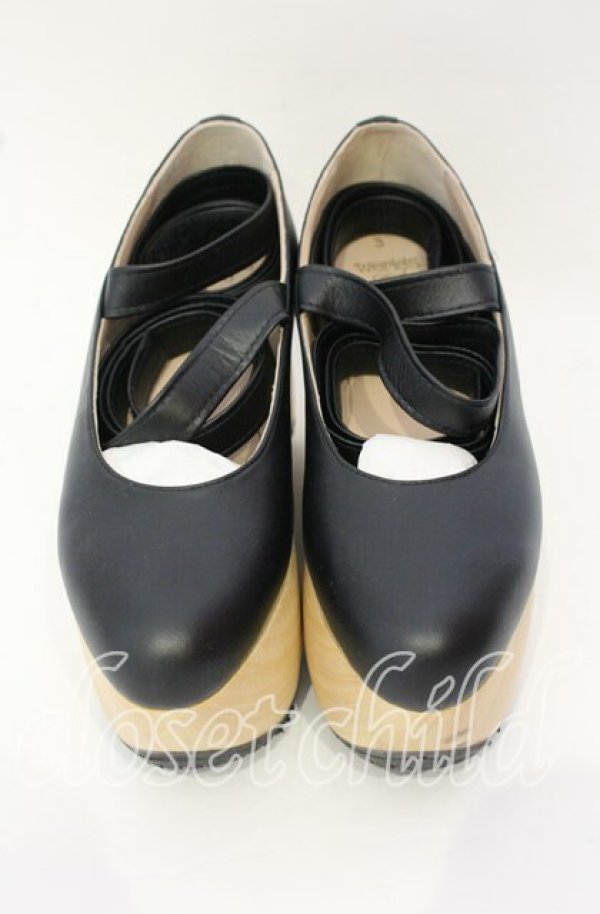 画像2: Worlds End 中古 / Rocking Horse Shoe Ballerina（ロッキンホースシューズバレリーナ） 3（22cm） ブラックｘナチュラル  O-25-09-28-038-sh-YM-OS (2)