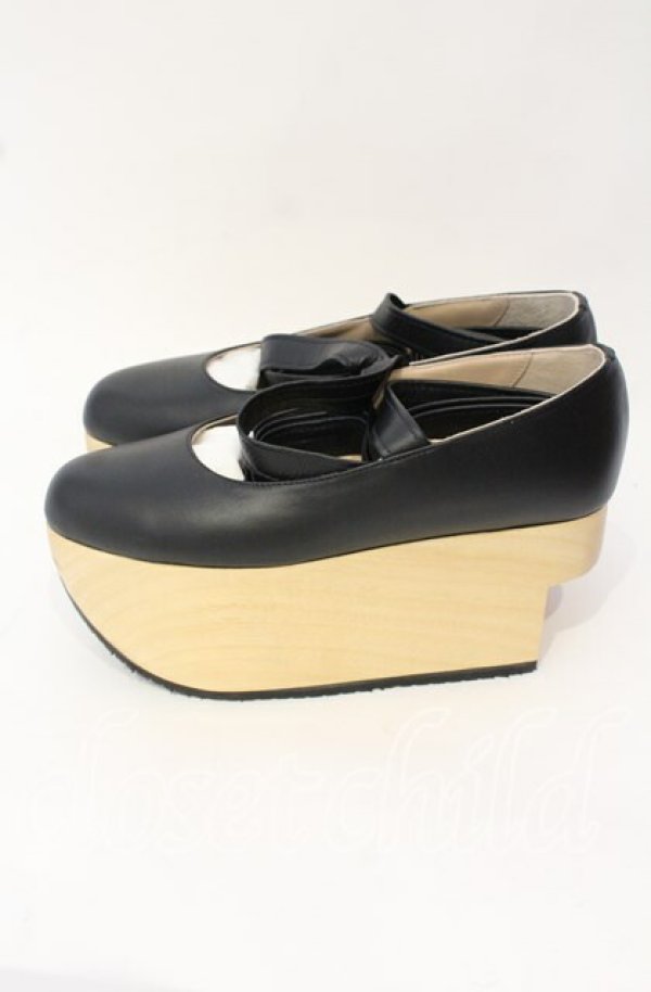 画像4: Worlds End 中古 / Rocking Horse Shoe Ballerina（ロッキンホースシューズバレリーナ） 3（22cm） ブラックｘナチュラル  O-25-09-28-038-sh-YM-OS (4)