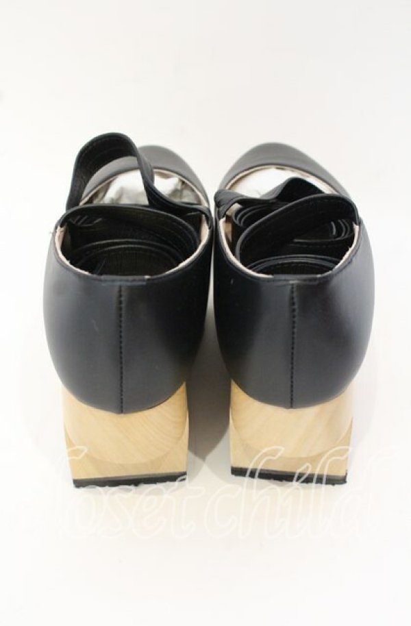 画像5: Worlds End 中古 / Rocking Horse Shoe Ballerina（ロッキンホースシューズバレリーナ） 3（22cm） ブラックｘナチュラル  O-25-09-28-038-sh-YM-OS (5)