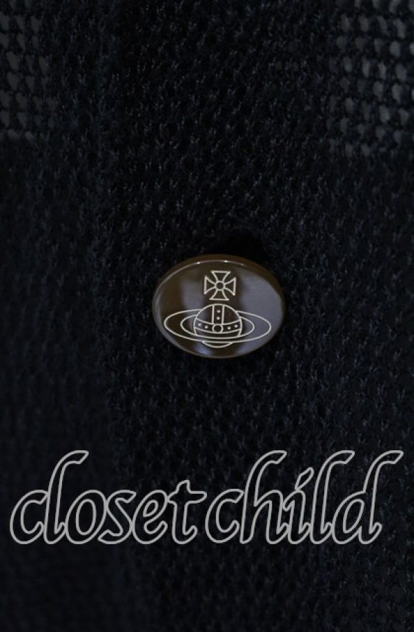 画像2: ヴィヴィアンウエストウッド 中古 / メッシュ切リ替エロングカーディガン 2 ブラックｘグレー  O-25-09-28-008-to-YM-ZH (2)