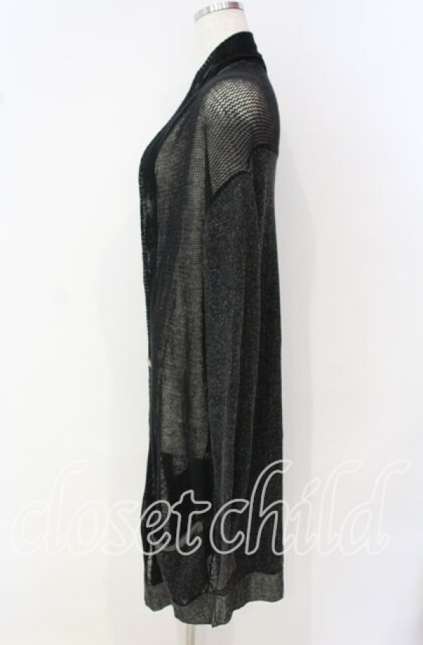 画像3: ヴィヴィアンウエストウッド 中古 / メッシュ切リ替エロングカーディガン 2 ブラックｘグレー  O-25-09-28-008-to-YM-ZH (3)