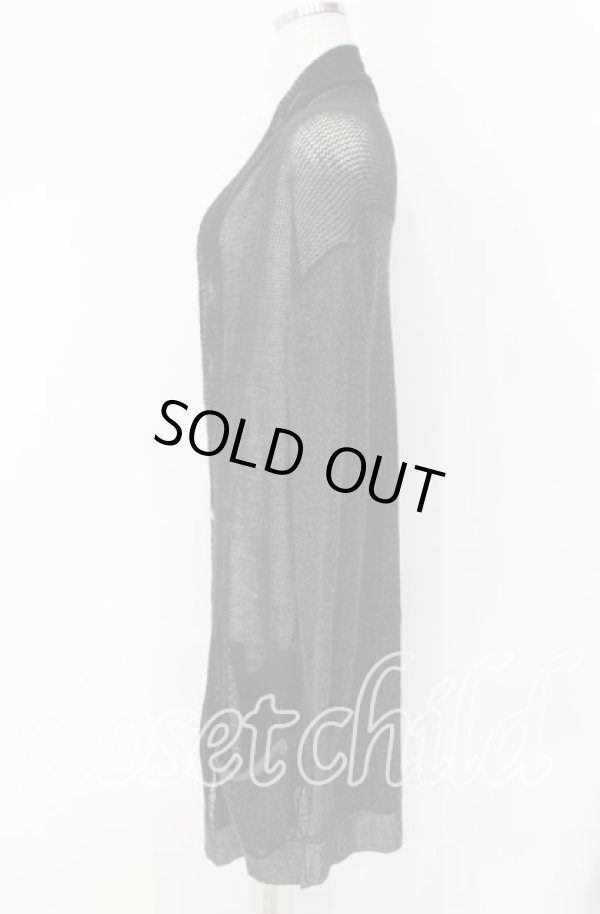 画像3: ヴィヴィアンウエストウッド 中古 / メッシュ切リ替エロングカーディガン 2 ブラックｘグレー  O-25-09-28-008-to-YM-ZH (3)