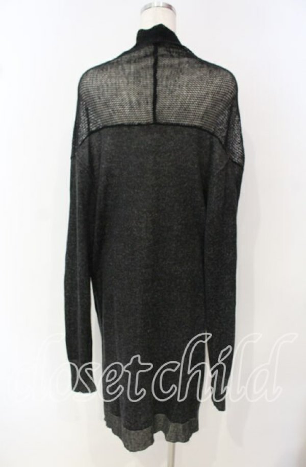 画像4: ヴィヴィアンウエストウッド 中古 / メッシュ切リ替エロングカーディガン 2 ブラックｘグレー  O-25-09-28-008-to-YM-ZH (4)