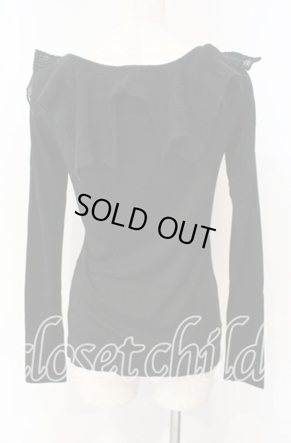 画像4: ヴィヴィアンウエストウッド 中古 / メッシュガーゼ襟カットソー 1 ブラック  O-25-09-28-013-to-YM-OS (4)