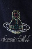 画像2: ヴィヴィアンウエストウッド 中古 / オーブ刺繍ラウンドネックニットソー 3 ブラック  O-25-09-28-014-to-YM-OS (2)