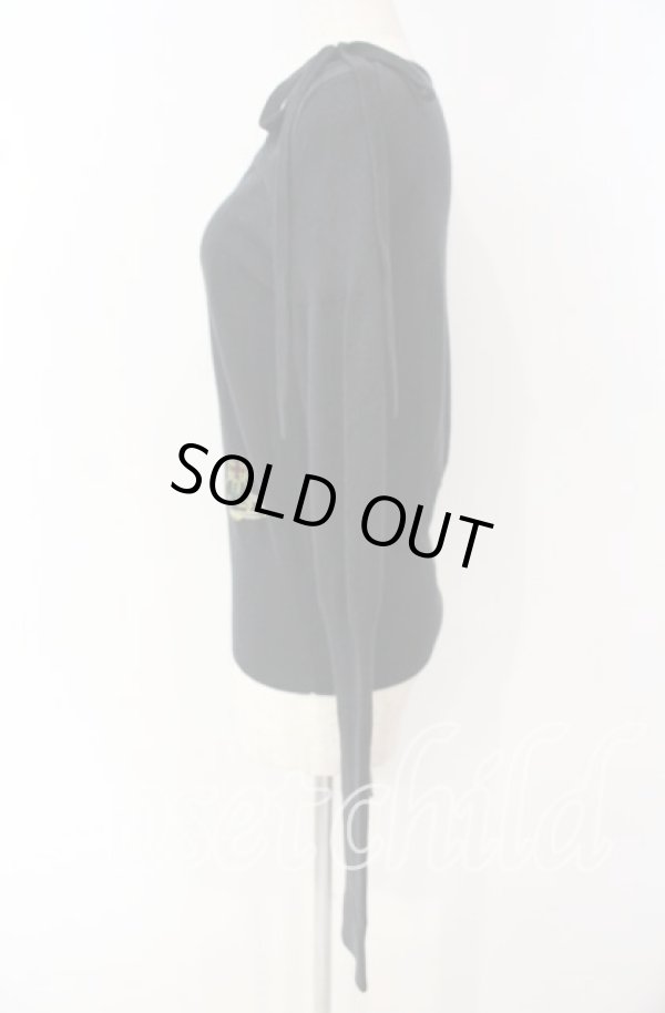 画像3: ヴィヴィアンウエストウッド 中古 / オーブ刺繍ラウンドネックニットソー 3 ブラック  O-25-09-28-014-to-YM-OS (3)