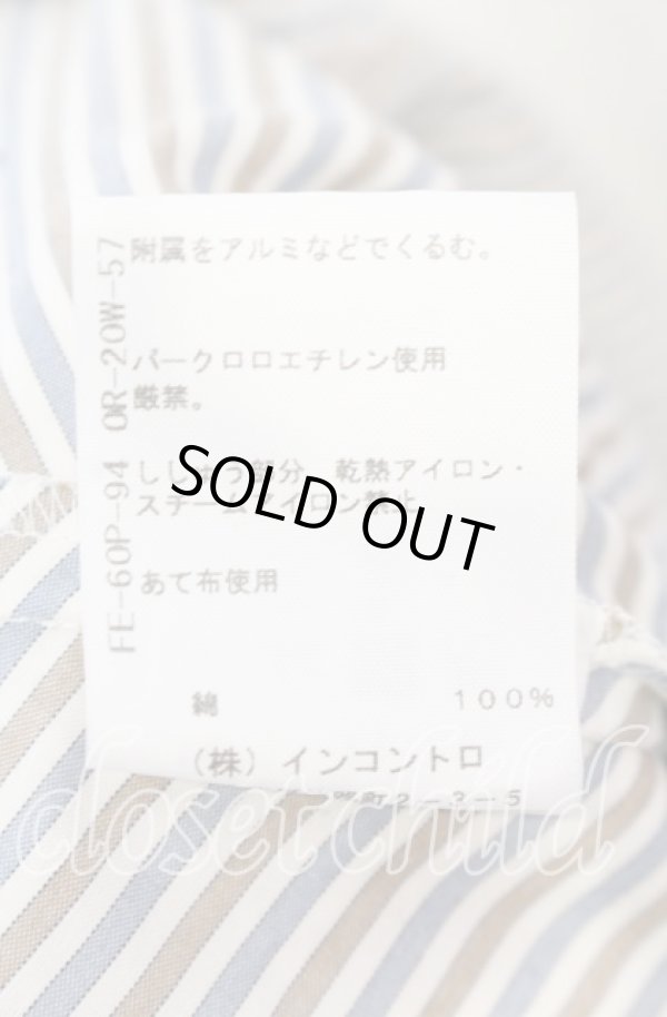 画像6: ヴィヴィアンウエストウッド 中古 / フリルスタンドカラーブラウス 3 ブルーｘマスタード  O-25-09-28-015-bl-YM-OS (6)