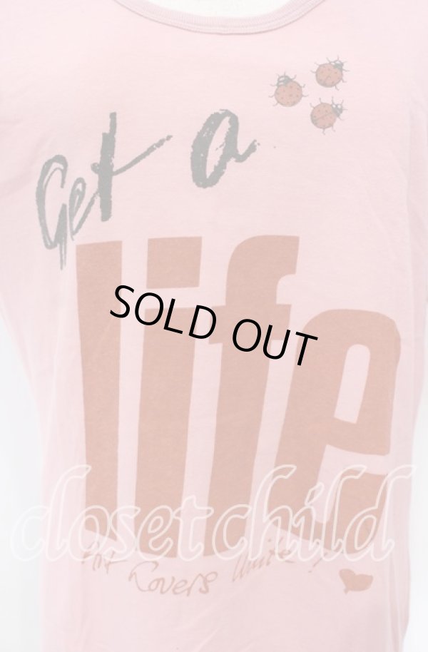 画像2: ヴィヴィアンウエストウッド MAN 中古 / Get a life 五分袖カットソー 44 ピンク  O-25-09-28-016-ts-YM-OS (2)