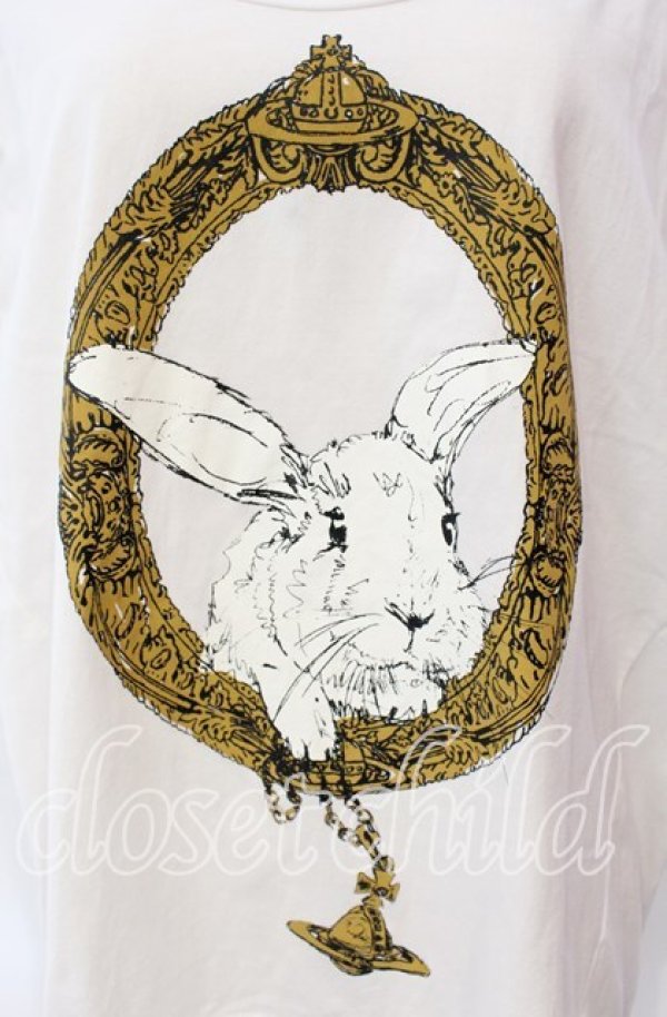 画像2: ヴィヴィアンウエストウッド 中古 / ラビットフレームTシャツ 2 ホワイト  O-25-09-28-017-to-YM-OS (2)