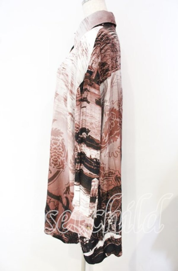 画像3: ヴィヴィアンウエストウッド 中古 / London bridgeバックギャザーオーバーサイズシャツ（ロンドンブリッジ） 00 レッド系  O-25-10-12-020-bl-YM-OS (3)