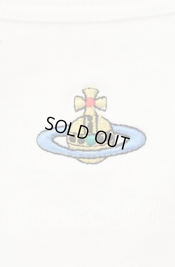 画像2: ヴィヴィアンウエストウッド 中古 / オーブ刺繍5分袖ラウンドネックカットソー S ホワイト  O-25-10-12-026-to-YM-OS (2)