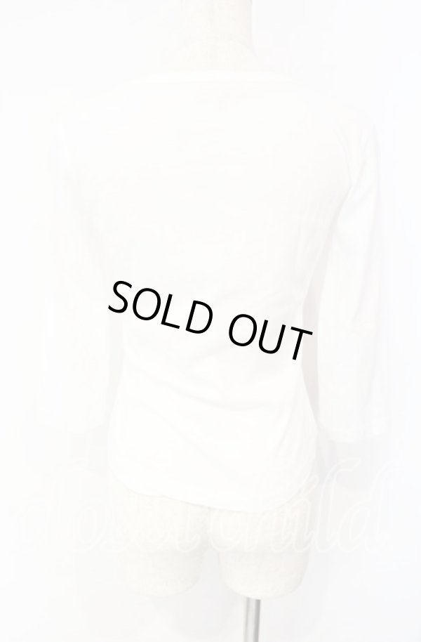 画像4: ヴィヴィアンウエストウッド 中古 / オーブ刺繍5分袖ラウンドネックカットソー S ホワイト  O-25-10-12-026-to-YM-OS (4)