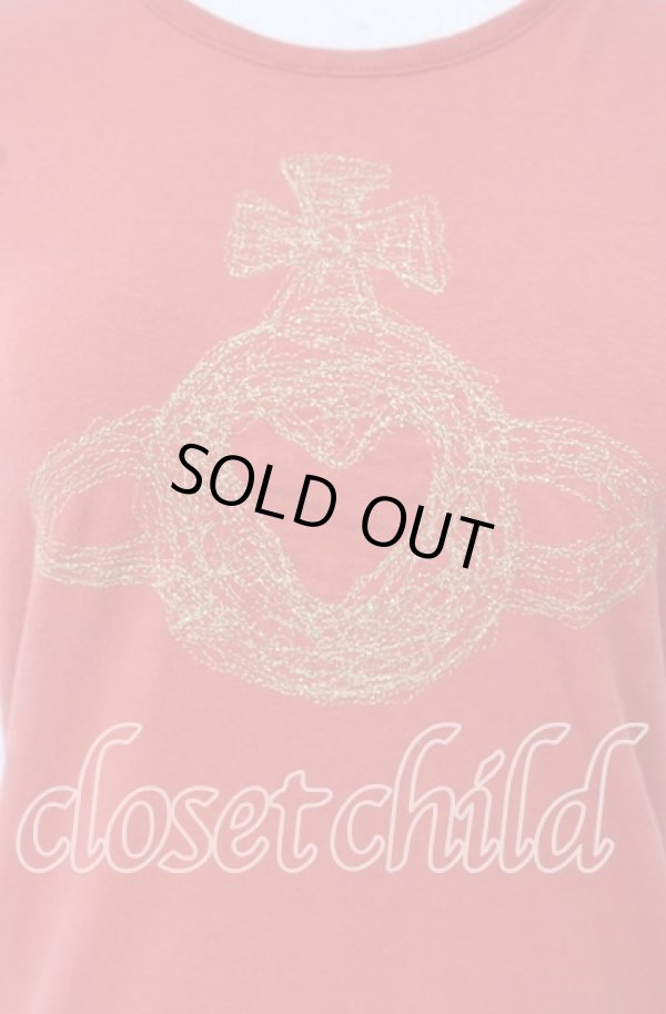 画像2: ヴィヴィアンウエストウッド 中古 / ステッチオーブTシャツ 1 レッド  O-25-10-12-030-ts-YM-OS (2)