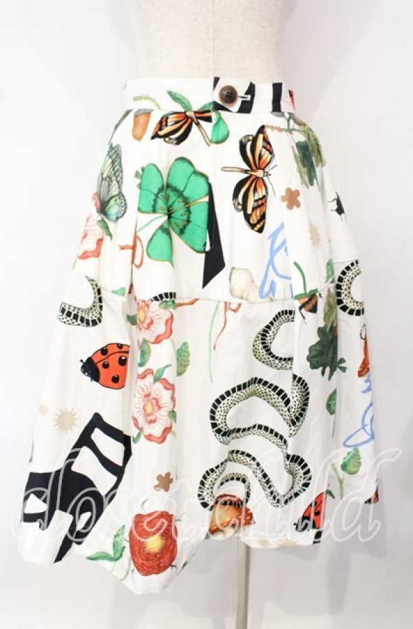 画像5: ヴィヴィアンウエストウッド 中古 / ハイカウントウェザーMystical Printボックスタックスカート 00 ホワイト  O-25-10-12-032-sk-IG-OS (5)