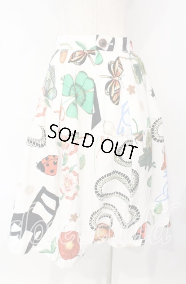 画像5: ヴィヴィアンウエストウッド 中古 / ハイカウントウェザーMystical Printボックスタックスカート 00 ホワイト  O-25-10-12-032-sk-IG-ZH (5)