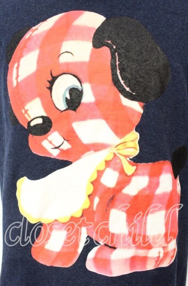 画像2: ヴィヴィアンウエストウッド MAN 中古 / GINGHAM PUPPY Tシャツ 44 ネイビー  O-25-10-12-001-ts-YM-ZH (2)