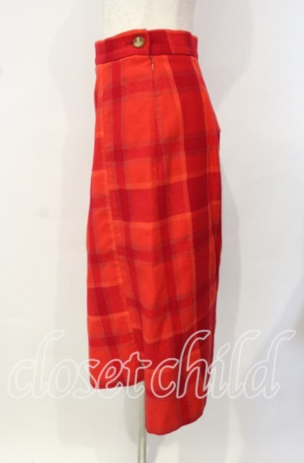 画像2: ヴィヴィアンウエストウッド 中古 / TARTAN ZIP SKIRT（タータンジップスカート） 40 レッド  O-25-10-12-035-sk-YM-OS (2)