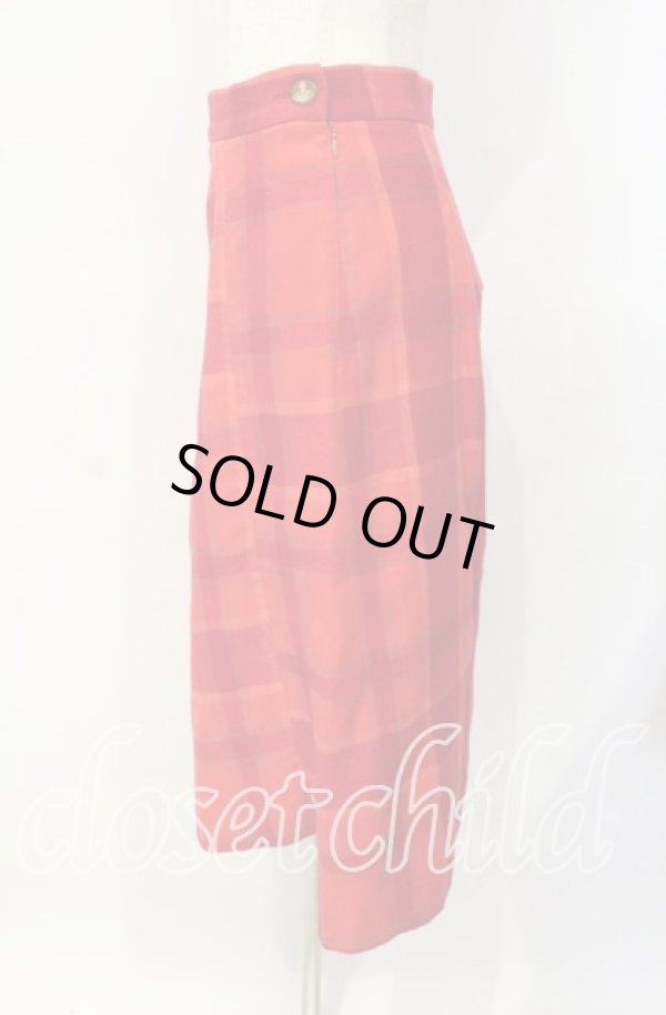 画像2: ヴィヴィアンウエストウッド 中古 / TARTAN ZIP SKIRT（タータンジップスカート） 40 レッド  O-25-10-12-035-sk-YM-OS (2)