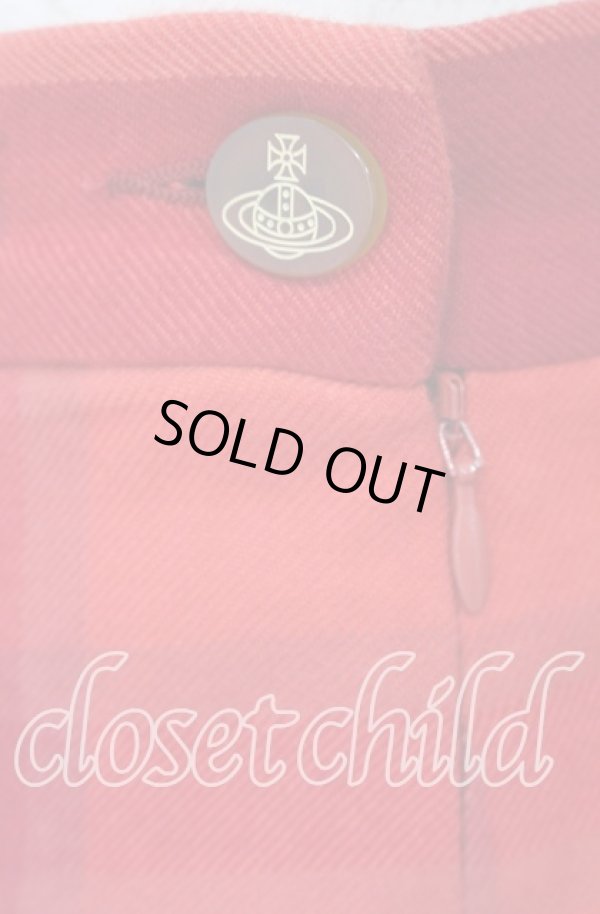 画像3: ヴィヴィアンウエストウッド 中古 / TARTAN ZIP SKIRT（タータンジップスカート） 40 レッド  O-25-10-12-035-sk-YM-OS (3)