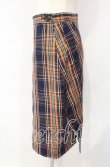 画像2: ヴィヴィアンウエストウッド 中古 / Asymmetry Tartan SKIRT（アシンメトリータータンスカート） 40 オレンジｘネイビー  O-25-10-12-036-sk-YM-OS (2)