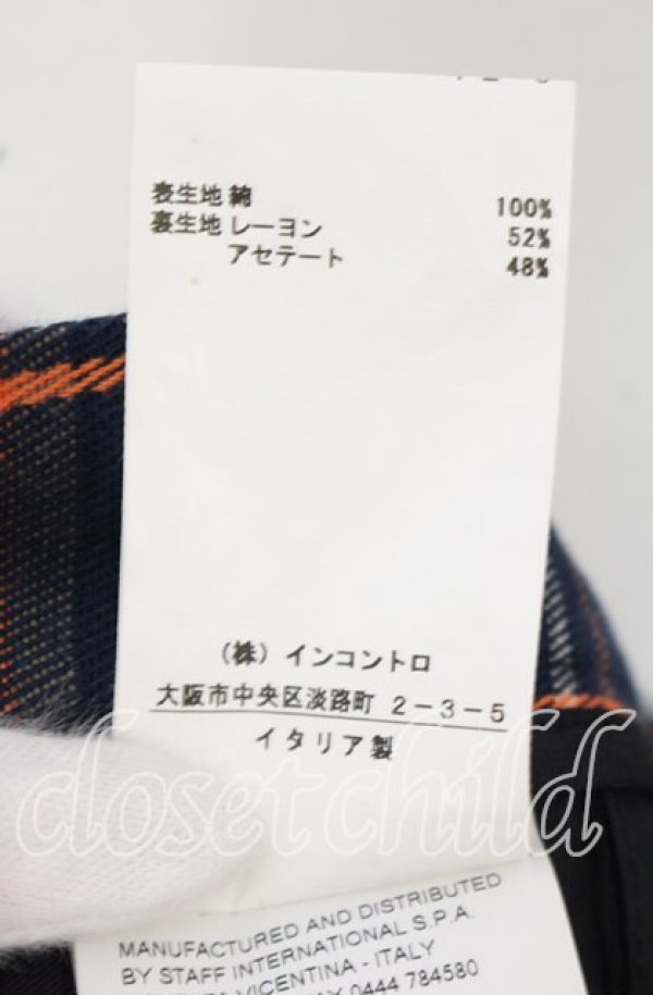 画像5: ヴィヴィアンウエストウッド 中古 / Asymmetry Tartan SKIRT（アシンメトリータータンスカート） 40 オレンジｘネイビー  O-25-10-12-036-sk-YM-OS (5)