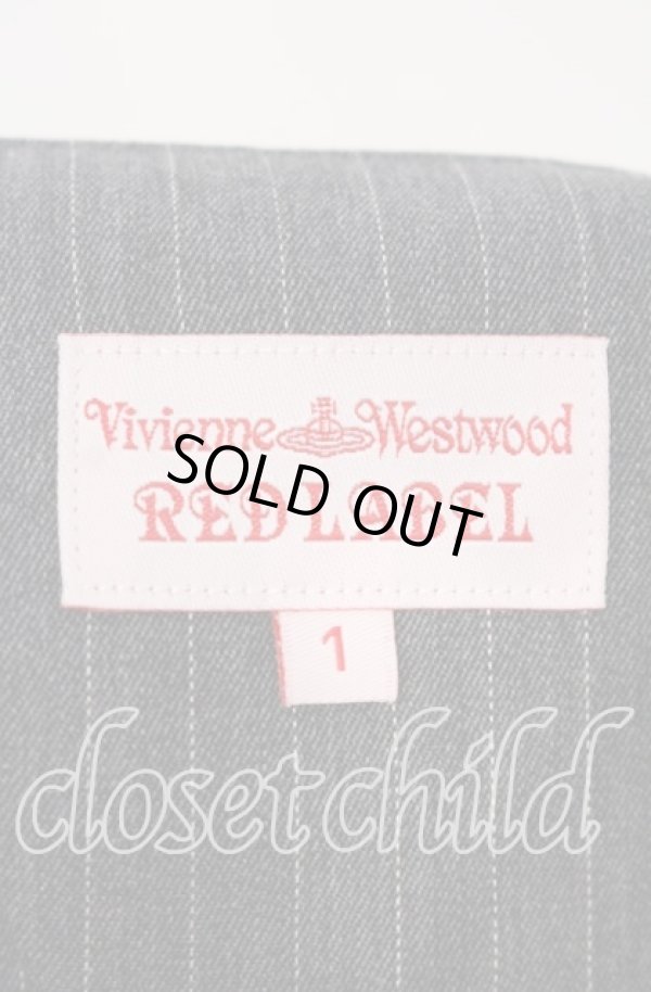 画像5: ヴィヴィアンウエストウッド 中古 / ピンストライプ変形スカート 1 グレー  O-25-10-12-038-sk-YM-OS (5)