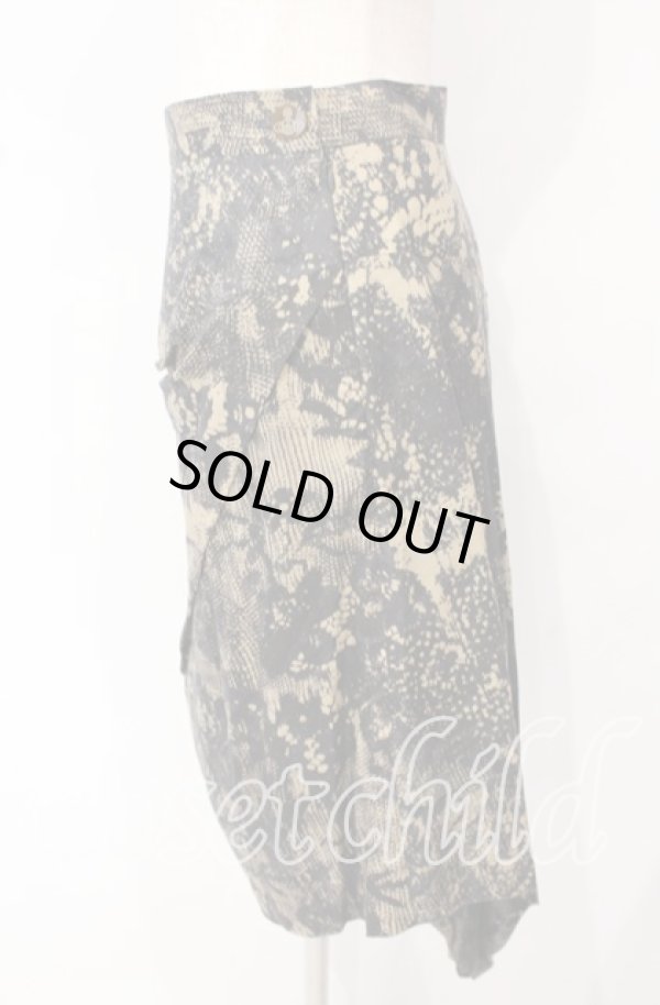 画像2: ヴィヴィアンウエストウッド 中古 / 総柄ドレープスカート 2 イエロー系  O-25-10-12-040-sk-YM-ZH (2)