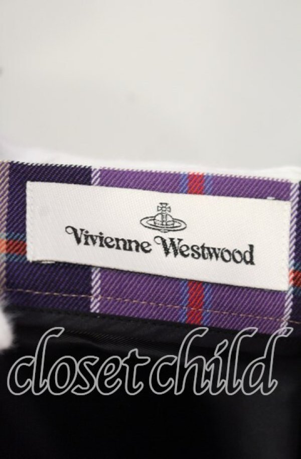 画像5: ヴィヴィアンウエストウッド 中古 / TARTAN CHECK （タータンチェックスカート） 40 イエローｘパープル  O-25-10-12-043-sk-YM-ZH (5)