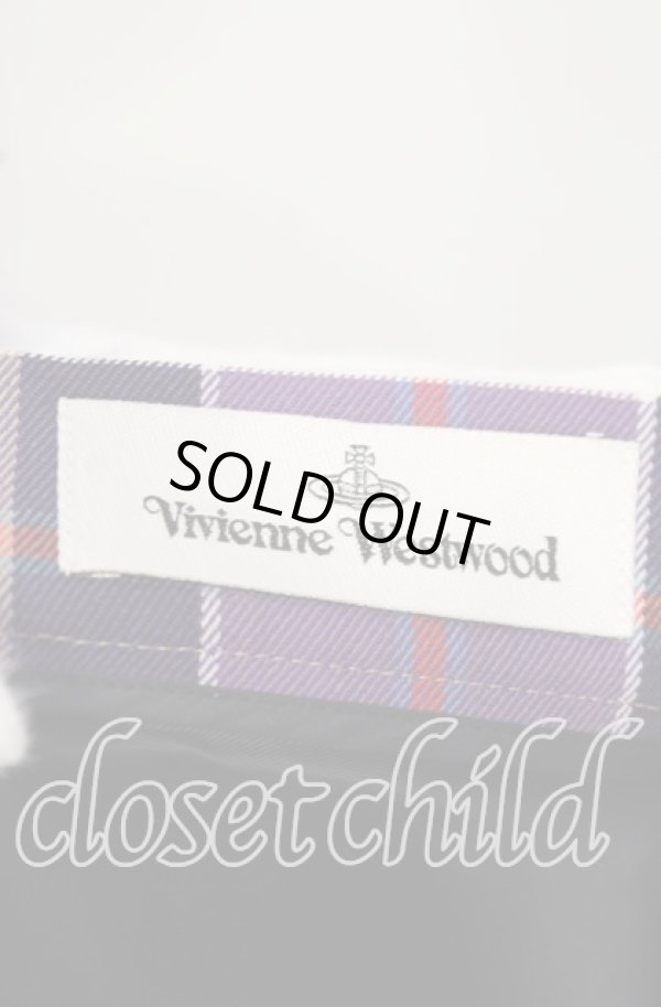 画像5: ヴィヴィアンウエストウッド 中古 / TARTAN CHECK （タータンチェックスカート） 40 イエローｘパープル  O-25-10-12-043-sk-YM-ZH (5)