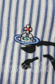 画像2: ヴィヴィアンウエストウッド 中古 / ケイブマンストライプシャツ 46 ブルー  O-25-10-12-005-bl-YM-OS (2)