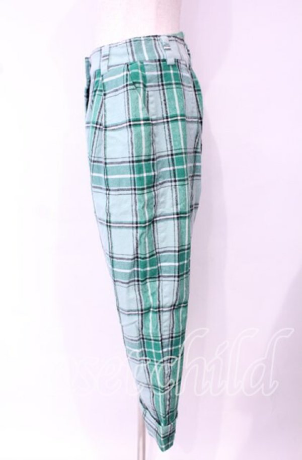 画像3: ヴィヴィアンウエストウッド 中古 / ウールタータンクロップドサルエルパンツ 02 グリーン  O-25-10-12-048-pa-YM-ZH (3)