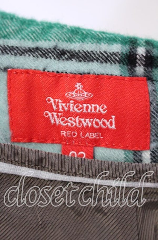 画像5: ヴィヴィアンウエストウッド 中古 / ウールタータンクロップドサルエルパンツ 02 グリーン  O-25-10-12-048-pa-YM-ZH (5)