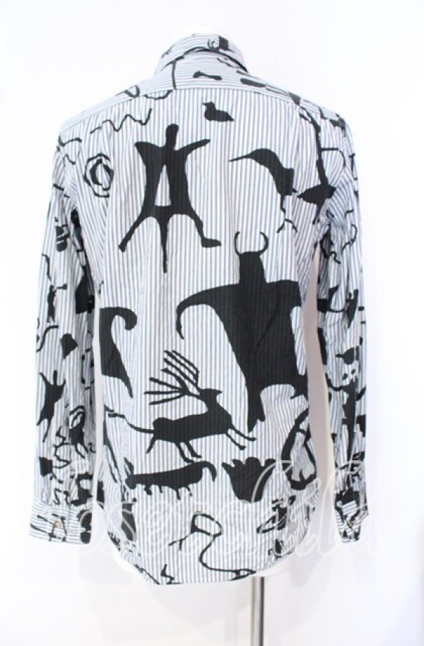 画像4: ヴィヴィアンウエストウッド 中古 / ケイブマンストライプシャツ 46 ブルー  O-25-10-12-005-bl-YM-OS (4)